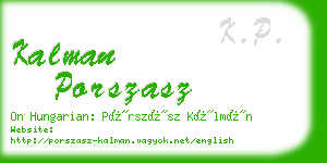 kalman porszasz business card